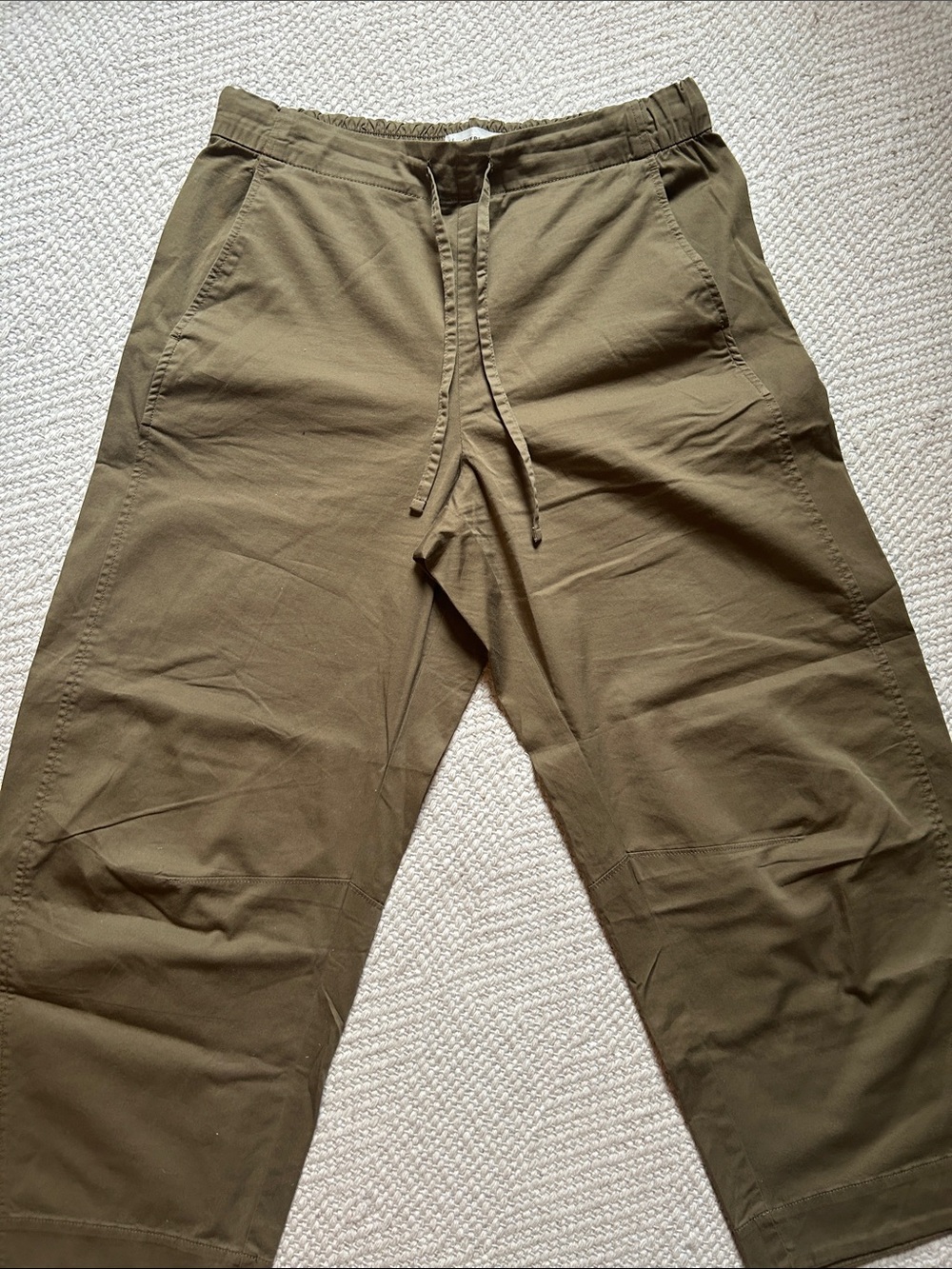 Everlane Olive Green Cropped Drawcord Pants